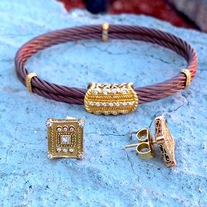 Vintage 18k Gold Diamond & Philippe Charriol Set